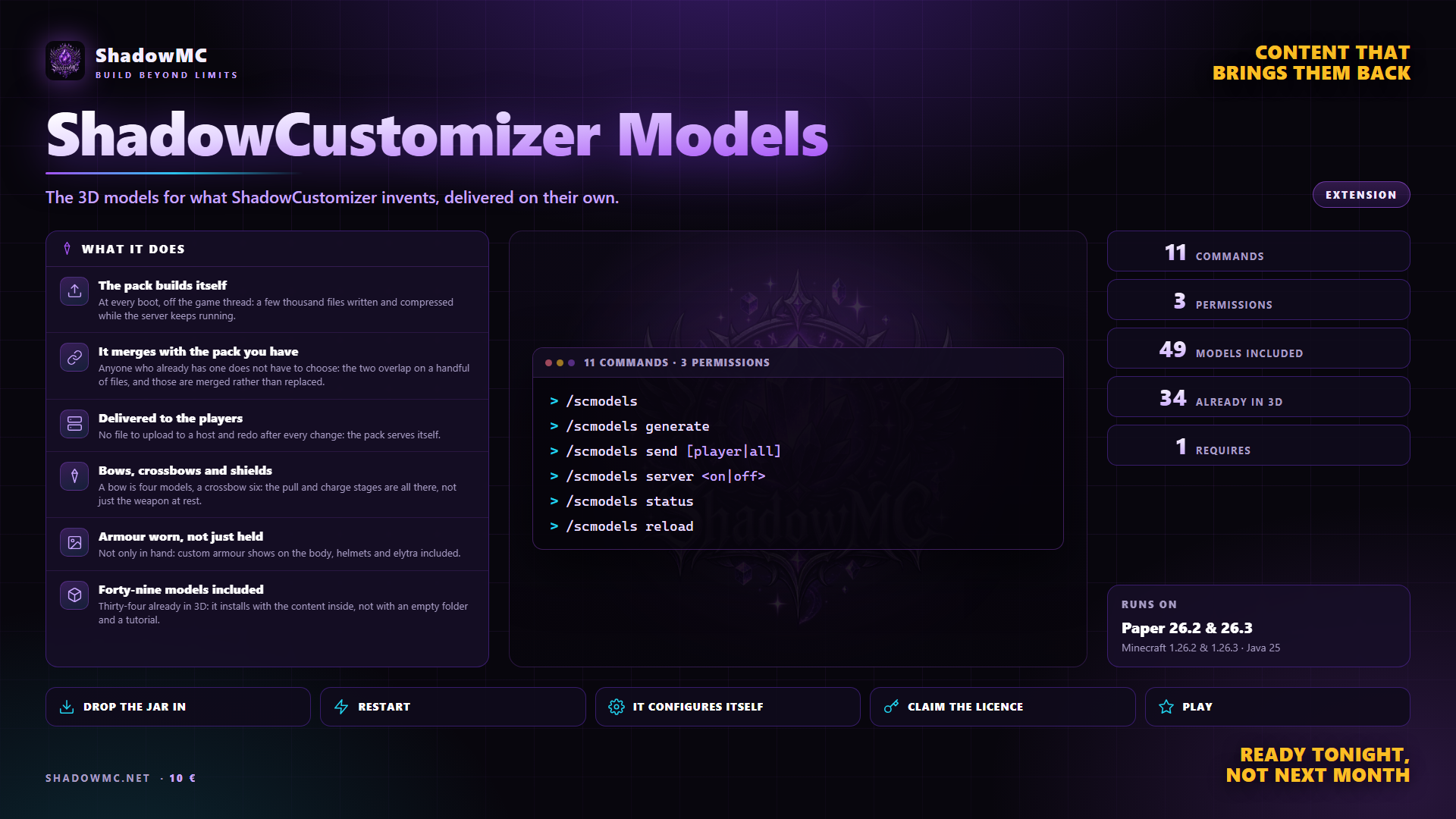 ShadowCustomizer Models — The 3D models for what ShadowCustomizer invents, delivered on their own.