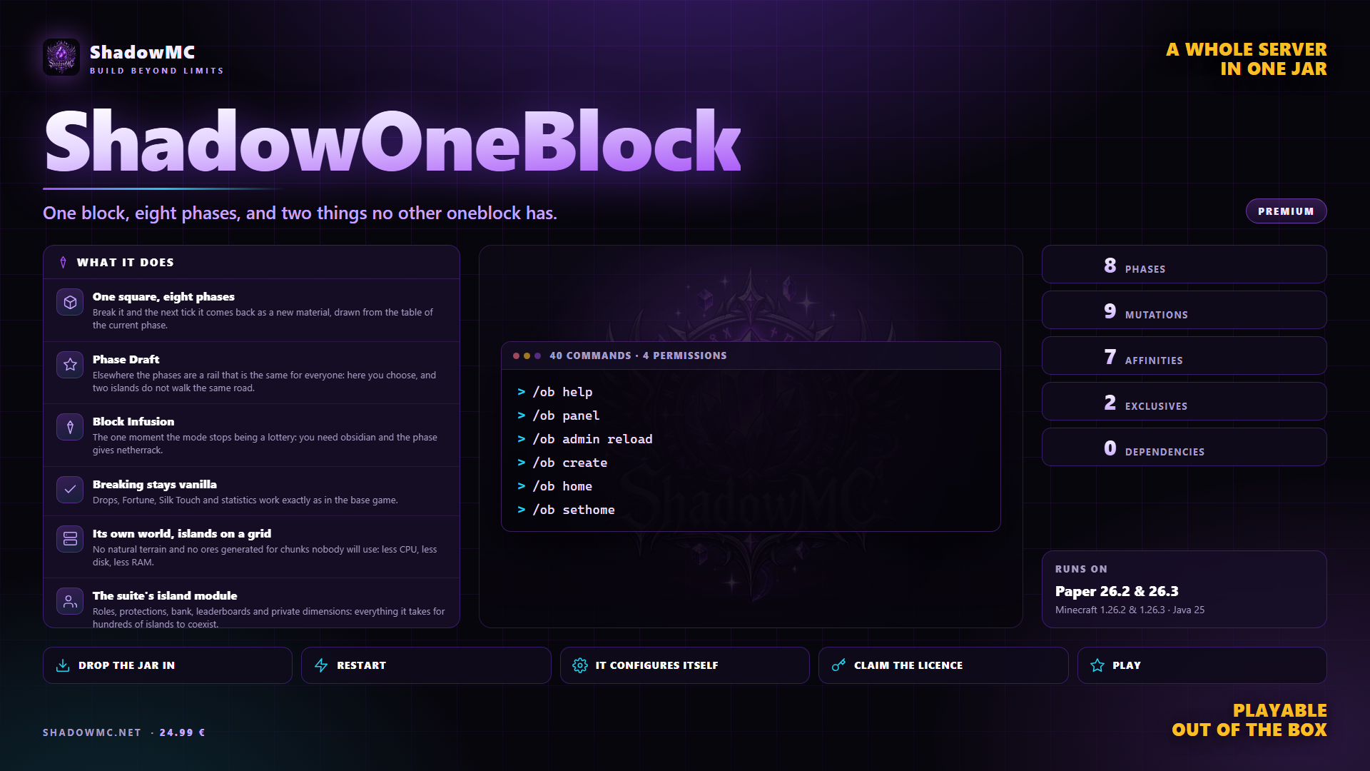 ShadowOneBlock — One block, eight phases, and two things no other oneblock has.